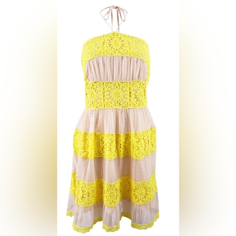 Foxiedox Charming Yellow Lace woman’s Dress 👗💛